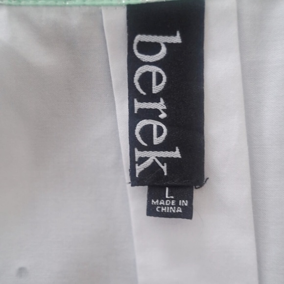 Berek White Whimsical Artsy Tunic Dragonfly Embellished Button Front Shirt Sz L - Picture 9 of 11